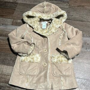 Circo Faux Fur lined Faux Suede Long Hoodied coat - Girls 2 T